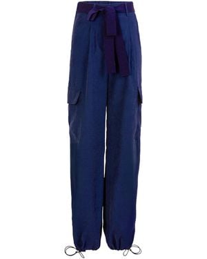 Silvia Tcherassi Darnell Crepe Cargo Trousers - Blue