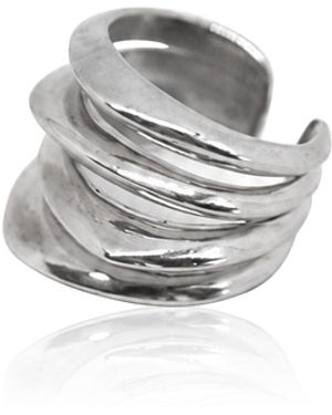 AYSHA BILGRAMI Sterling Vayu Ring Ear Cuff - Metallic