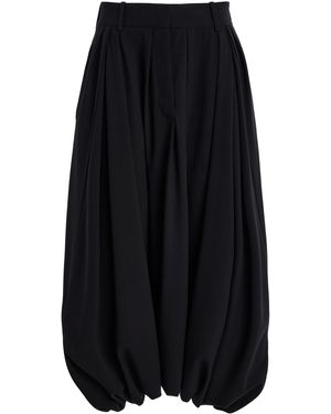 Michael Kors Draped Stretch-Tissue Wool Crepe Culottes - Black