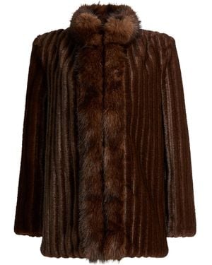 DUCIE Sienna Faux Fur Jacket - Brown