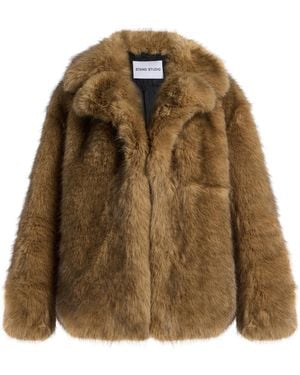 Stand Studio Valentina Faux Fur Jacket - Natural