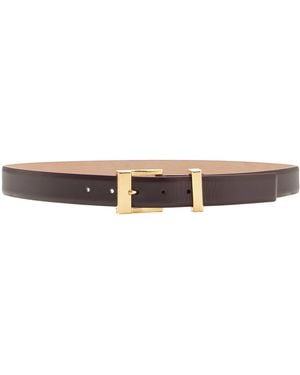 KHAITE Manhattan Leather Belt - Red