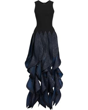 Maticevski Objective Fringed Gown - Blue
