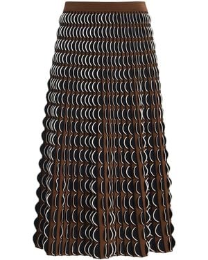 Jonathan Simkhai Ike Scalloped Compact Knit Midi Skirt - Black