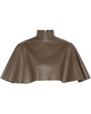 Zimmermann Hypnotic Leather Capelet - Brown