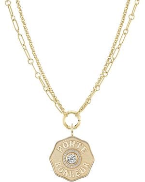 Marlo Laz Large Porte Bonheur Diamond Necklace - Metallic