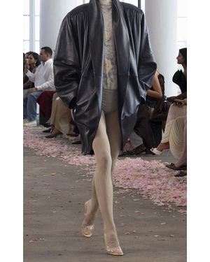 Magda Butrym Oversized Leather Coat - Grey
