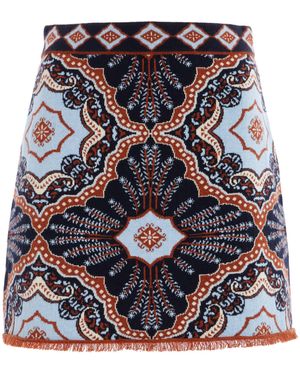 Cara Cara Lindy Printed Wool-cashmere Mini Skirt - Black