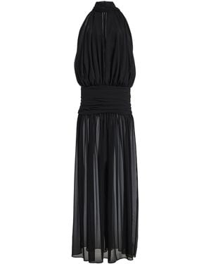 De La Vali Cruz Crepe Tie-Neck Maxi Dress - Black