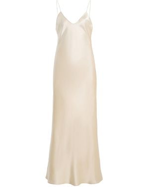 Kallmeyer Lillian Bias Silk Charmeuse Maxi Dress - White