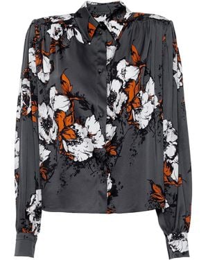 DES_PHEMMES 80S Printed Satin Top - Black