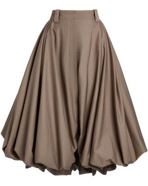 Balenciaga Cotton Twill Balloon Shorts - Brown