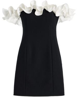 ROTATE BIRGER CHRISTENSEN Ruffle-Trimmed Crepe Mini Dress - Black