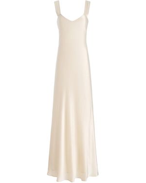Kamperett Exclusive Lisette Silk Maxi Slip Dress - White