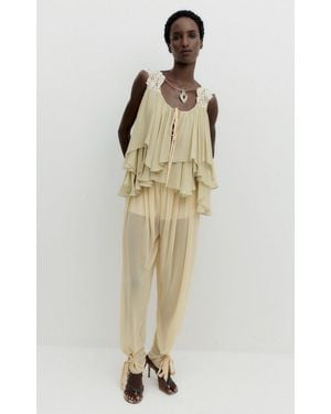 De La Vali Briar Sheer Chiffon Top - Natural