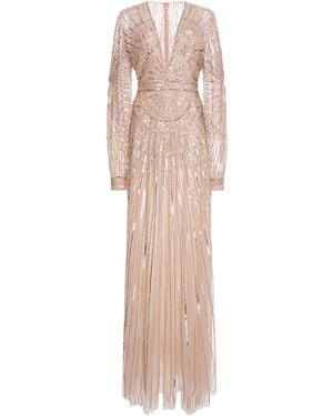 Zuhair Murad Winter Garden Embroidered Long Dress - Natural