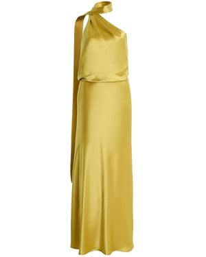 STAUD Estelle Satin Maxi Dress - Yellow