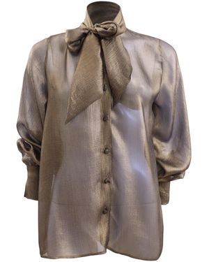 Francesca Miranda Oro Silk Chiffon Blouse - Brown