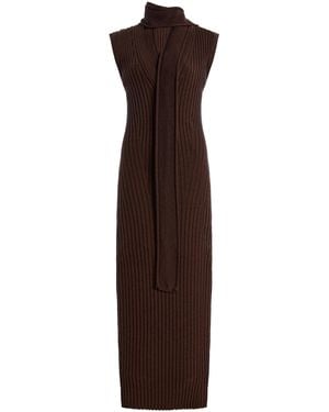 AISLING CAMPS Wool Scarf Dress - Brown