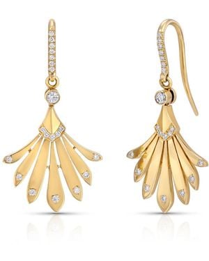 Jenna Blake Diamond Fan Earrings - Metallic