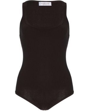 Michael Kors Ribbed Tank Bodysuit - Black