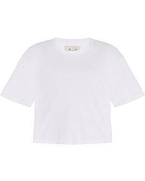 Les Tien May Cropped Cotton T-Shirt - White