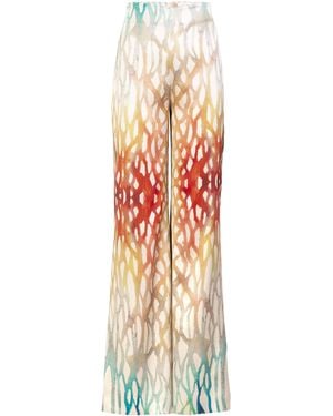 Silvia Tcherassi Andie Stretch-Silk Wide-Leg Trousers - White