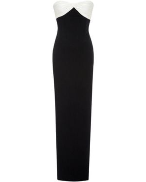 Marmar Halim Twist-Detail Silk-Crepe Gown - Black