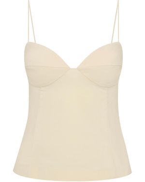 St. Agni Studio Cotton-Blend Camisole Top - Natural