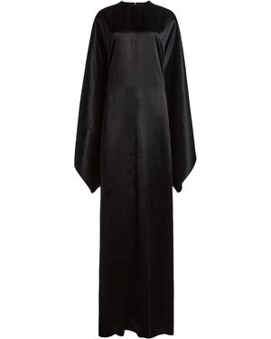 Balenciaga Satin Maxi Caftan Dress - Black