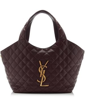 Saint Laurent Icare Medium Quilted Leather Bag - Red