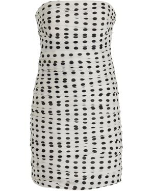 Carolina Herrera Ruched Silk Mini Dress - White