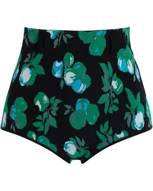 Coperni High-Waisted Jacquard Knit Shorts - Green