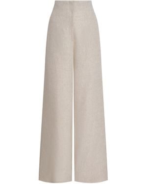 ANDRES OTALORA Me Hablas Linen Wide-Leg Trousers - White