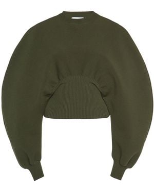 Bottega Veneta Ribbed-trim Wool Knit Jumper - Green