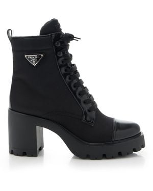Prada New Brixxen Re-nylon Combat Boot - Black