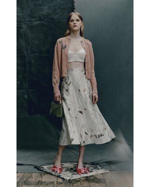 Erdem Cropped Corset Bra Top - Grey