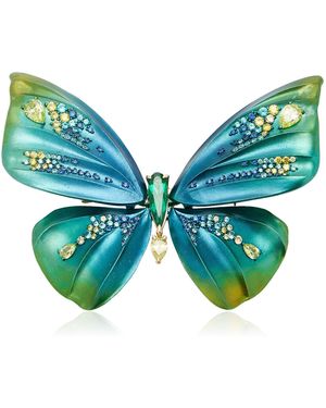 Anabela Chan Aurora Butterfly 18k Yellow Gold Multi-stone Brooch - Blue