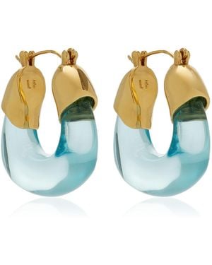 Lizzie Fortunato Mini Organic-Plated Resin Hoop Earrings - Blue
