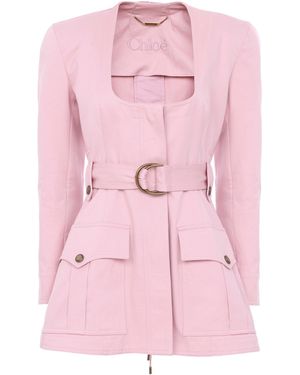 Chloé Cotton Utility Jacket - Pink