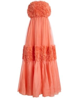Ulla Johnson Blythe Strapless Silk Gown - Red