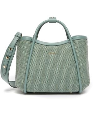 Max Mara Raffia-Effect Cotton-Blend Basketweave Marine Mini Bag - Green