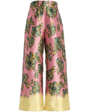 ALÉMAIS Faye Satin Wide-Leg Trousers - Red