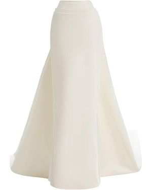 Wiederhoeft Ophelia Draped Double-Faced Silk-Satin Maxi Skirt - White