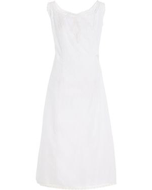 Colleen Allen Off-The-Shoulder Silk Cotton Voile Dress - White