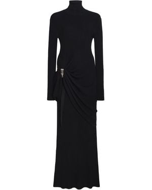 Brandon Maxwell The Lainey Draped Knit Gown - Black
