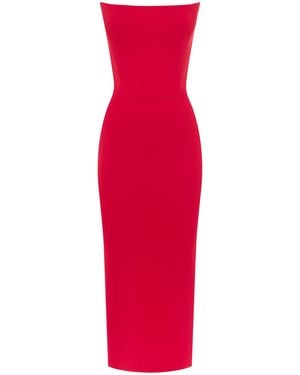 Alex Perry Strapless Stretch-crepe Midi Dress - Red