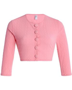 Lisa Marie Fernandez Seersucker Cardigan - Pink