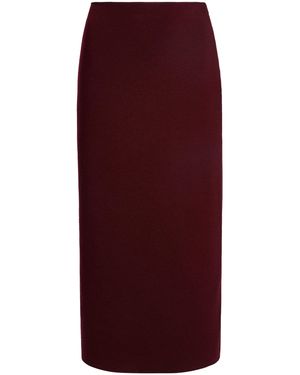 Victoria Beckham Stretch-Merino Wool Midi Skirt - Red