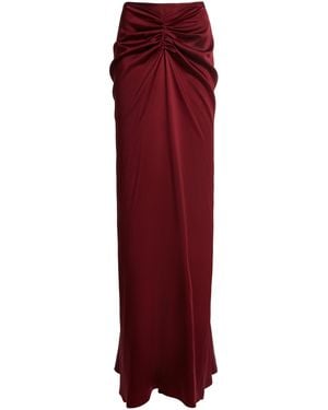 Victoria Beckham Isabella Ruched Maxi Skirt - Red